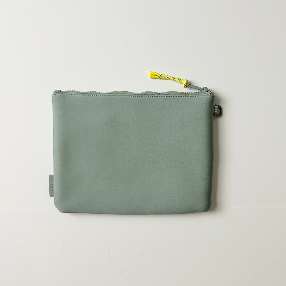 Dagne Dover Pouch Neoprene Sage Green Small Zippered Travel Pouch